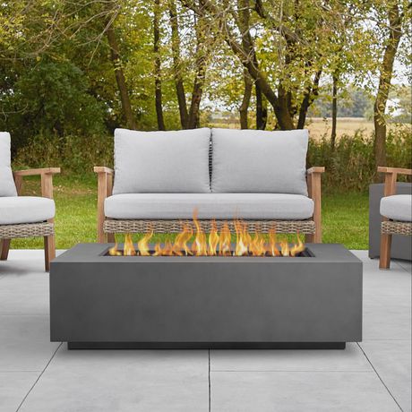 Aegean Large Rectangle Propane Gas Fire, Large Rectangle Fire Pit