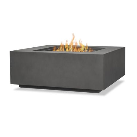 Aegean Square Propane Gas fire table in Weathered Slate with Natural Gas Conversion kit