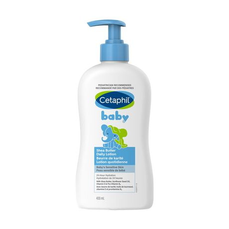 Cetaphil Baby Shea Butter Daily Lotion | 24hr Hydration | Paraben, Colourant and Mineral Oil Free | 400ml Pump, Pediatricians Tested