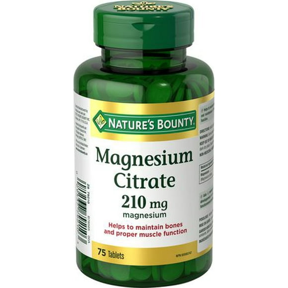 Nature's Bounty Citrate de Magnésium 210 mg 75 Comprimés