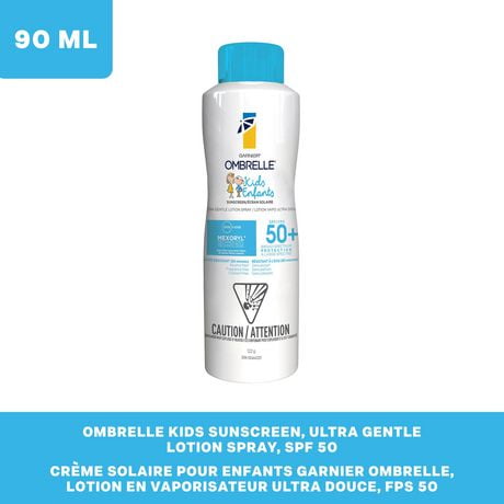 Garnier Ombrelle Sunscreen, Kids Ultra Gentle Lotion Spray, SPF50+, 122 GR, 122 GR | SPF 50+