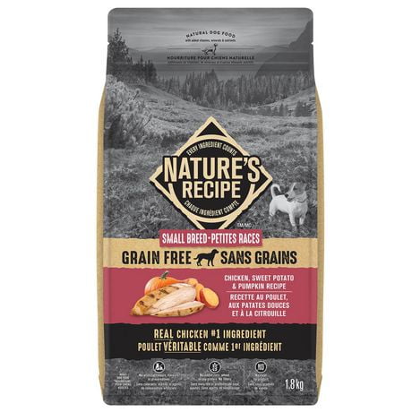 Nature's Recipe Small Breed Grain Free Chicken, Sweet Potato & Pumpkin Recipe Dry Dog Food, 1.8kg