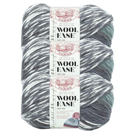 Fil Lion Brand Wool-Ease Fair Isle #4 Acrylique Laine Lot de 3 150g/318m