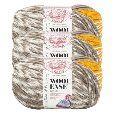 Fil Lion Brand Wool-Ease Fair Isle #4 Acrylique Laine Lot de 3 150g/318m
