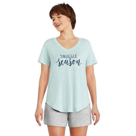 T-shirt pyjama avec encolure en V George pour femmes