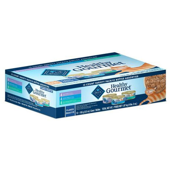 BLUE Healthy Gourmet Flaked Wet Cat Food Variety Pack