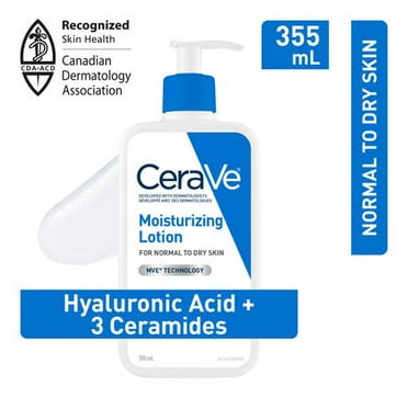 CeraVe Daily Moisturizing Lotion | Body Lotion, Face Moisturizer, and Hand Cream  for Women & Men with Hyaluronic Acid and 3 Ceramides. For Dry Skin & Sensitive Skin | For Normal to Dry Skin,  Fragrance-Free, 355 mL, Moisturizing Lotion 355 ml