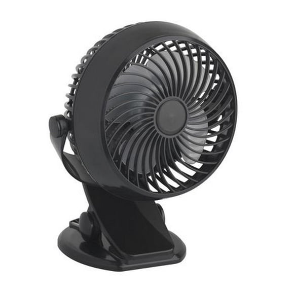 Mainstays  Rechargeable Clip Fan in Black, Adjustable air out angle