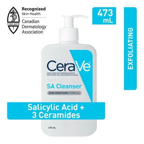 CeraVe Salicylic Acid Cleanser | Renewing Exfoliating Face Wash with Vitamin D for Normal Skin | Fragrance-Free | 473ml, CeraVe SA Cleanser