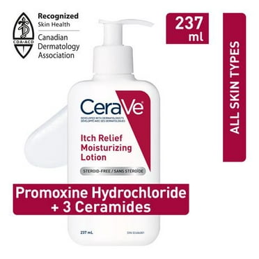 CeraVe Moisturizing Lotion for Itch Relief | minor skin irritation & scrapes Itch Relief Lotion with Pramoxine Hydrochloride | Fragrance Free | 237ml, 237 Milliliters, Lotion with 1% Pramoxine Hydrochloride