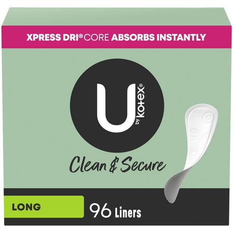 U by Kotex Lightdays Liners, Long, Unscented, 96 Count