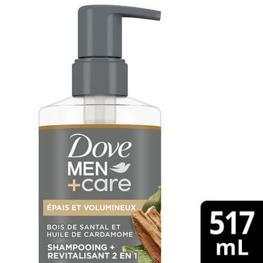 Shampooing + Revitalisant 2 en 1 Dove Men+Care Épais et Volumineux Bois de Santal et Huile de Cardamome 517 ml Shampooing+Revitalisant