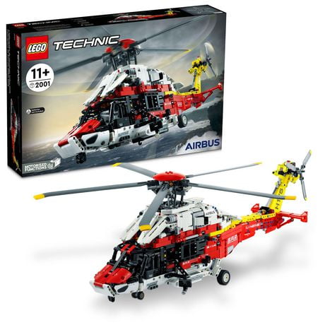 LEGO Technic Airbus H175 Rescue Helicopter 42145, Educational Model Building Set for Kids, with Spinning Rotors and Motorized Features, Construction Toy