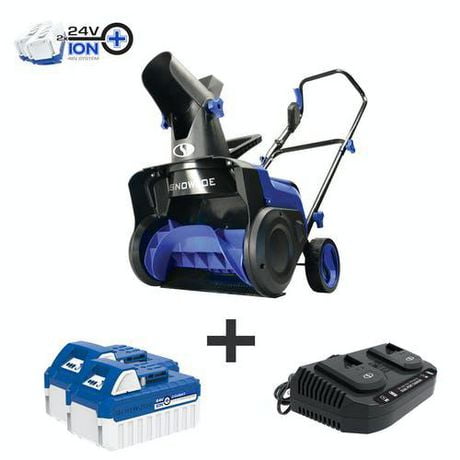 Snow Joe 15-Inch 48-Volt iON+ Cordless Snow Blower Kit W/ 2 x 4.0-Ah Batteries and Charger