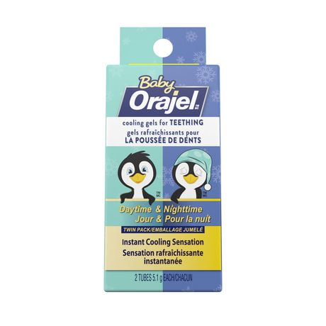 Baby Orajel Cooling Gels for Teething, Daytime & Nightime Twin Pack, Twin Pack, Daytime & Nightime Gels