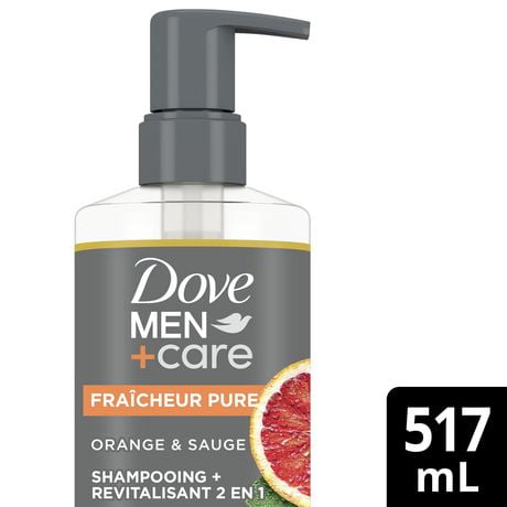 Shampooing + Revitalisant 2 en 1 Dove Men+Care Fraîcheur Pure Orange et Sauge 517 ml Shampooing+Revitalisant