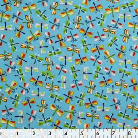 Fabric Creations Blue Fireflies Cotton Fabric by the Metre | Walmart Canada