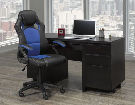 Ergonomic High Back Executive Office Chair Black Blue Walmart Canada   6000199411703 