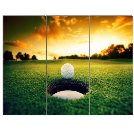 Design Art Golf Ball near Hole Landscape Artwork Canvas Print | Walmart ...