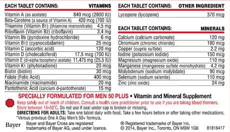 One A Day MEN 50+ Multivitamin Tablets - image 2 of 2