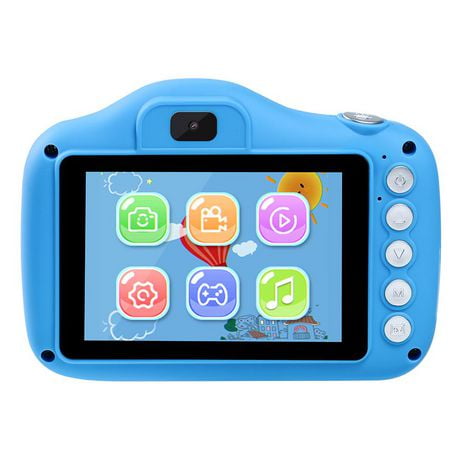 Spark Create Imagine KIDS CAMERA for Girls & Boys, 3.5 inch screen, Dual camera for video, selfie and photo taking, with 4 funny educational games, Age 3+ (Blue)