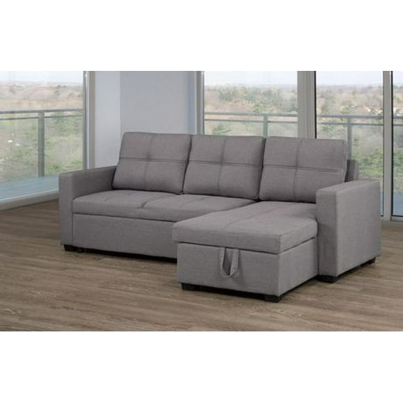 Joy Sectional Sofa Bed, Grey