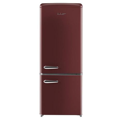 iio 7 Cu. pi. Réfrigérateur rétro avec congélateur inférieur en Rouge Vin