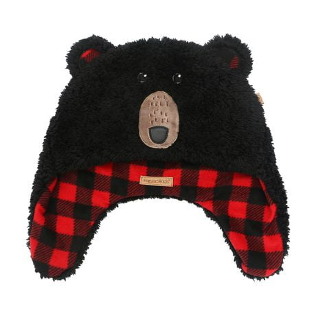 Flapjackkids Bonnet En Polaire Sherpa Reversible Pour Bebe Enfant En Bas Age Enfant Garcon Double Epaisseur Ours Noir Aviateur Walmart Canada