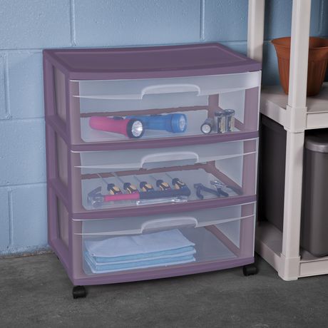 drawer purple wide cart sterilite walmart storage