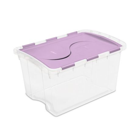 Sterilite 45 L Hinged Lid Storage Box- Light Purple 