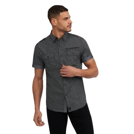 Chemise boutonnée Marc Ecko à manches courtes en tissu à motifs