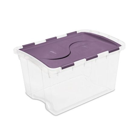 Sterilite 45L Hinged Lid Storage Box- Purple | Walmart Canada