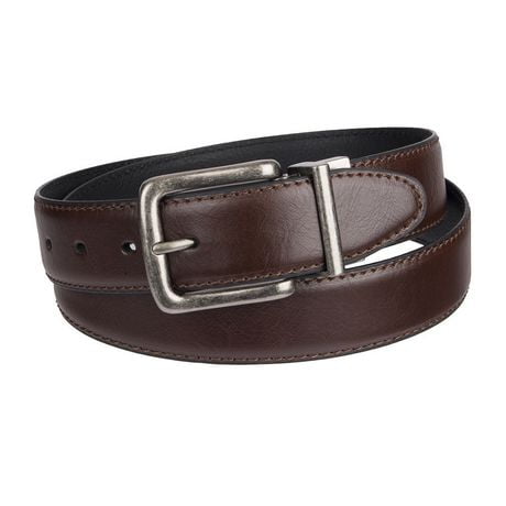 Genuine Dickies Men's 35mm Feather Edge Reversible Swivel Leather Belt, Sizes 34-44