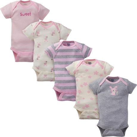 Gerber® Baby Girls' 5-Pack Organic Onesies Bodysuits