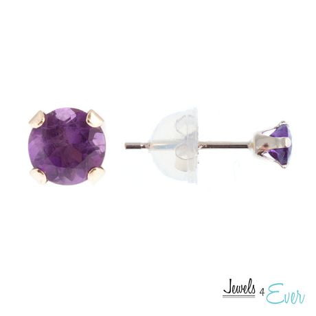 white gold amethyst stud earrings