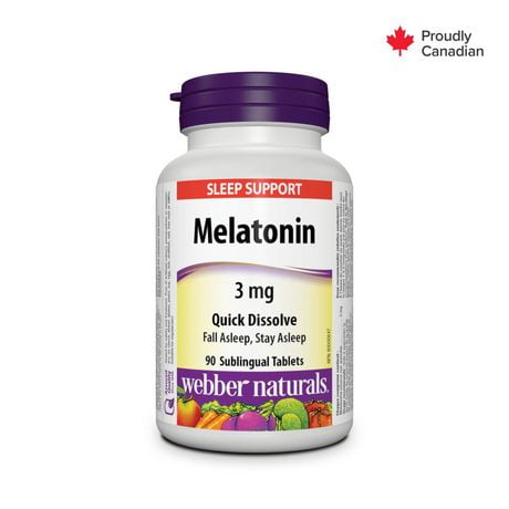 Webber Naturals Mélatonine Dissolution rapide, 3 mg 90 comprimés sublinguaux