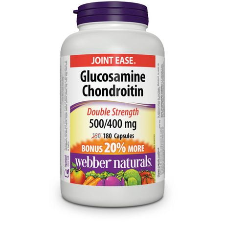 Webber Naturals® Glucosamine Chondroitin Double Strength, 500/400 mg, 180 Capsules