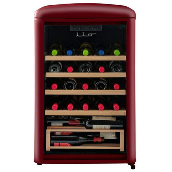 Refroidisseur à vin rétro autoportant de 30 bouteilles en Rouge Vin