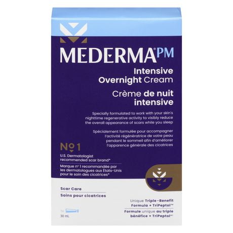 Mederma PM Crème de Nuit Intensive - Soins des Cicatrices | Atténue l'apparance de tous les types de cicatrices Anciennes ou Nouvelle pendant votre sommeil 30g