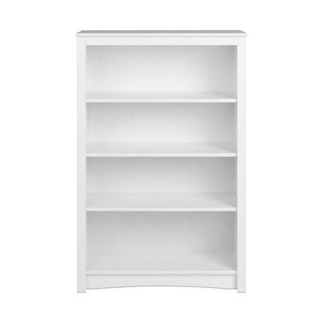 Prepac Home Office 4-Shelf Standard Bookcase, White