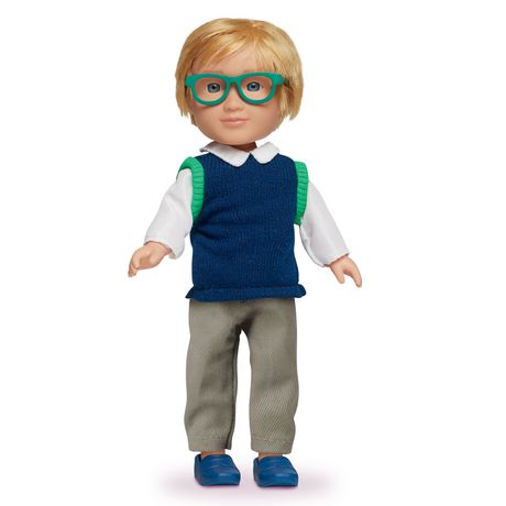 boy doll with glasses