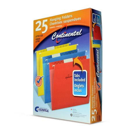 Continental Assorted Color Letter Size Hanging Folders, Hanging File Folder
