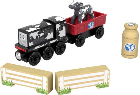 Fisher Price Thomas & Friends Wood Diesel’s Dairy Drop-Off Magnetic Cargo Train