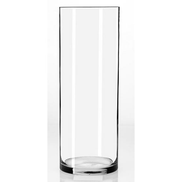 Glass Cylinder Vase, 10" tall