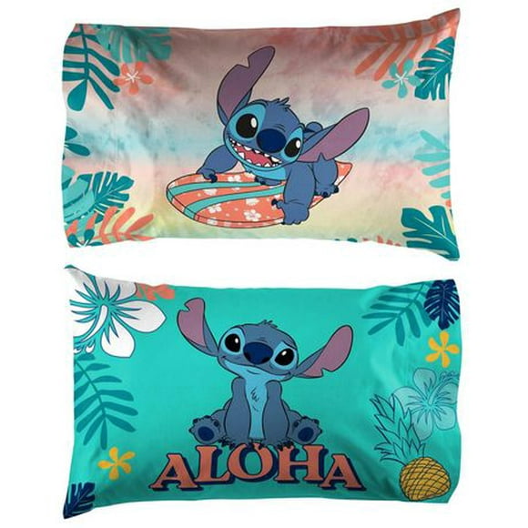 Disney Lilo & Stitch Island Vibes Kids' Reversible Standard Pillowcase, 100% Polyester, Standard Pillowcase