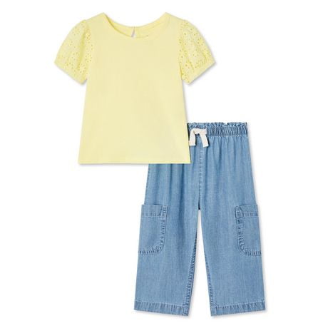 George Baby Girls' Chambray Pant 2-Piece Set