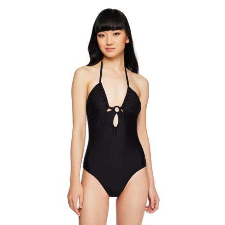 Kids Ombre Swimsuit #1 - Baby Girl Teens Bathing Suit Two Tone Solid Color  Black