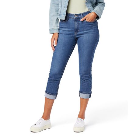 Salon Studio Ladies Capris Pockets Straight-Leg Blue Size 20