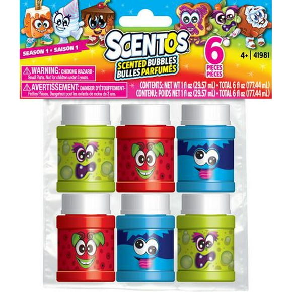 Scentos Scented Bubbles, 6 pack of scented bubbles (1 fl oz)