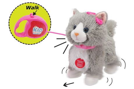 walking toy cat with leash